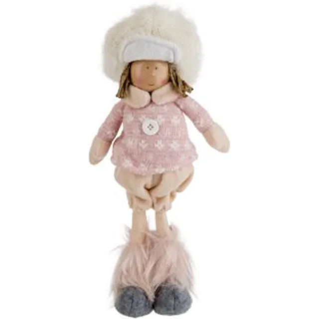 Cosy @ Home Winterkind Remi Roze 18x12xh45cm Textiel