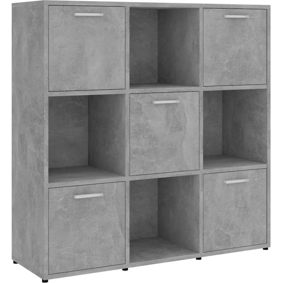 vidaXL Boekenkast 90x30x90 cm bewerkt hout betongrijs