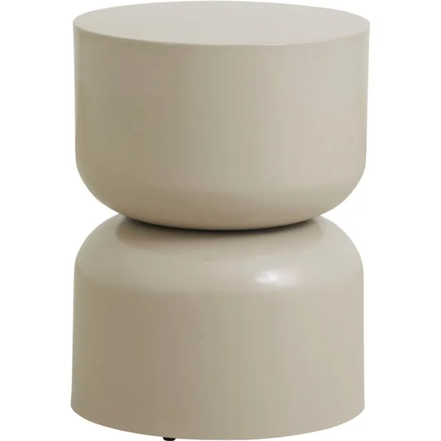 Nordal bijzettafel Matka beige metaal Ø36 x 50cm