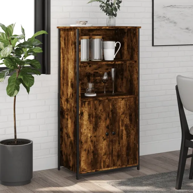 vidaXL Hoge kast 62x36x121,5 cm bewerkt hout gerookt eikenkleurig, foto 2