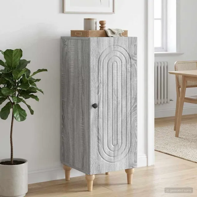 vidaXL Dressoir Grijs sonoma 33 x 34,5 x 90 cm Bewerkt hout, foto 2