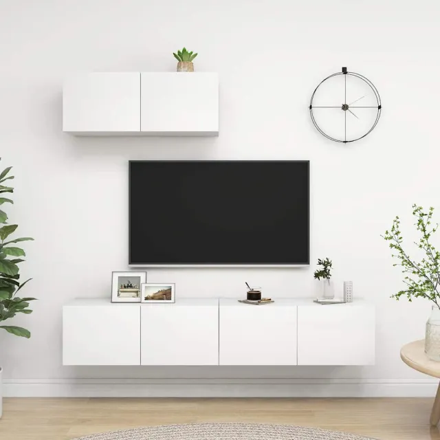 vidaXL Tv-meubelen 3 st bewerkt hout wit, foto 2