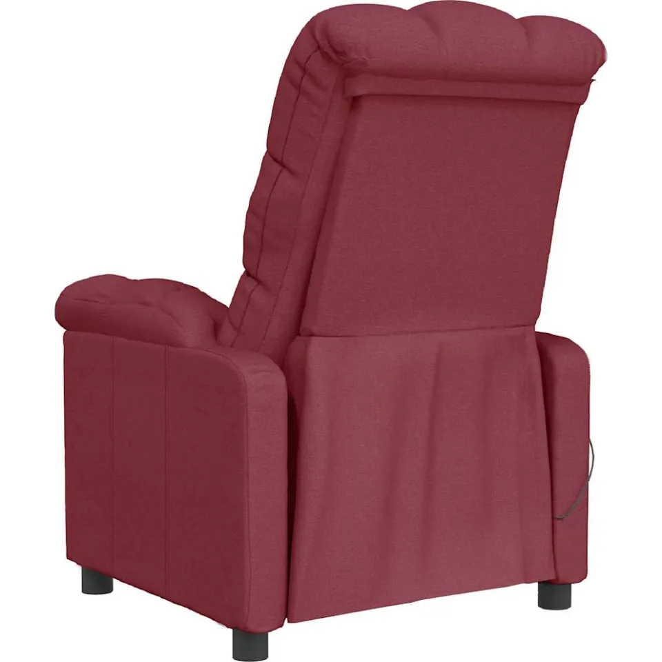 vidaXL Massagestoel stof wijnrood, foto 4