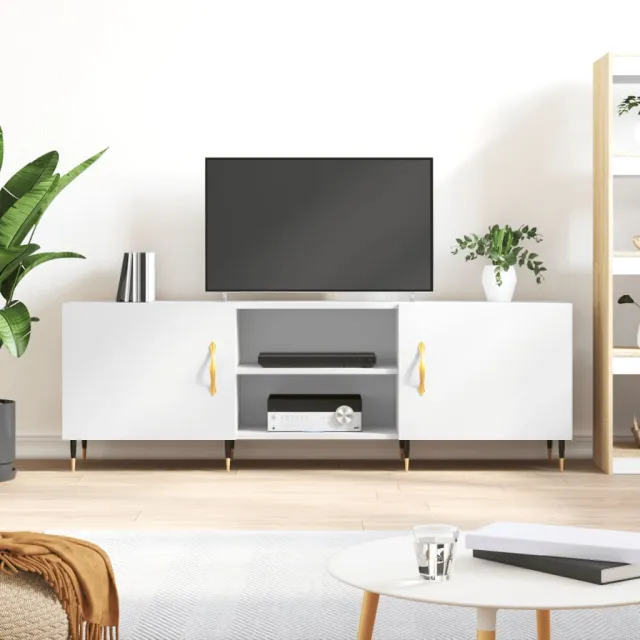 vidaXL Tv-meubel 150x30x50 cm bewerkt hout wit, foto 2