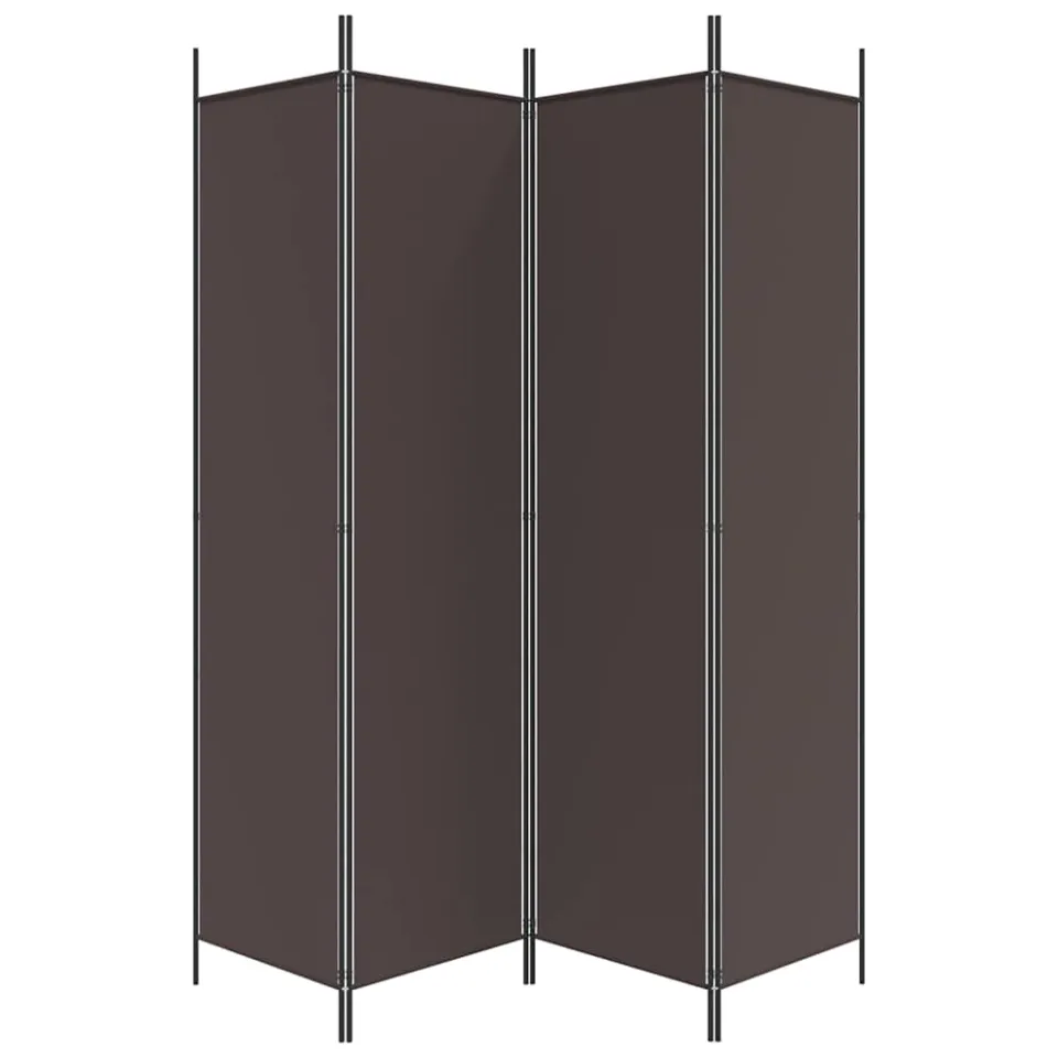 vidaXL Kamerscherm met 4 panelen 200x200 cm stof bruin, foto 5