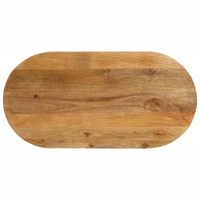 vidaXL Tafelblad ovaal 100x40x2,5 cm massief mangohout Bruin