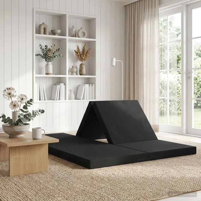 vidaXL Vouwbare Bankbed 70 x 67 x 48 cm Zwart