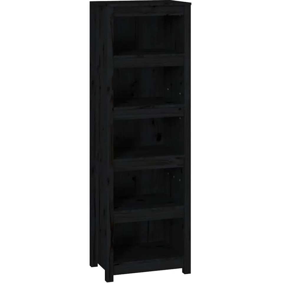 vidaXL Boekenkast 50x35x154 cm massief grenenhout zwart, foto 3