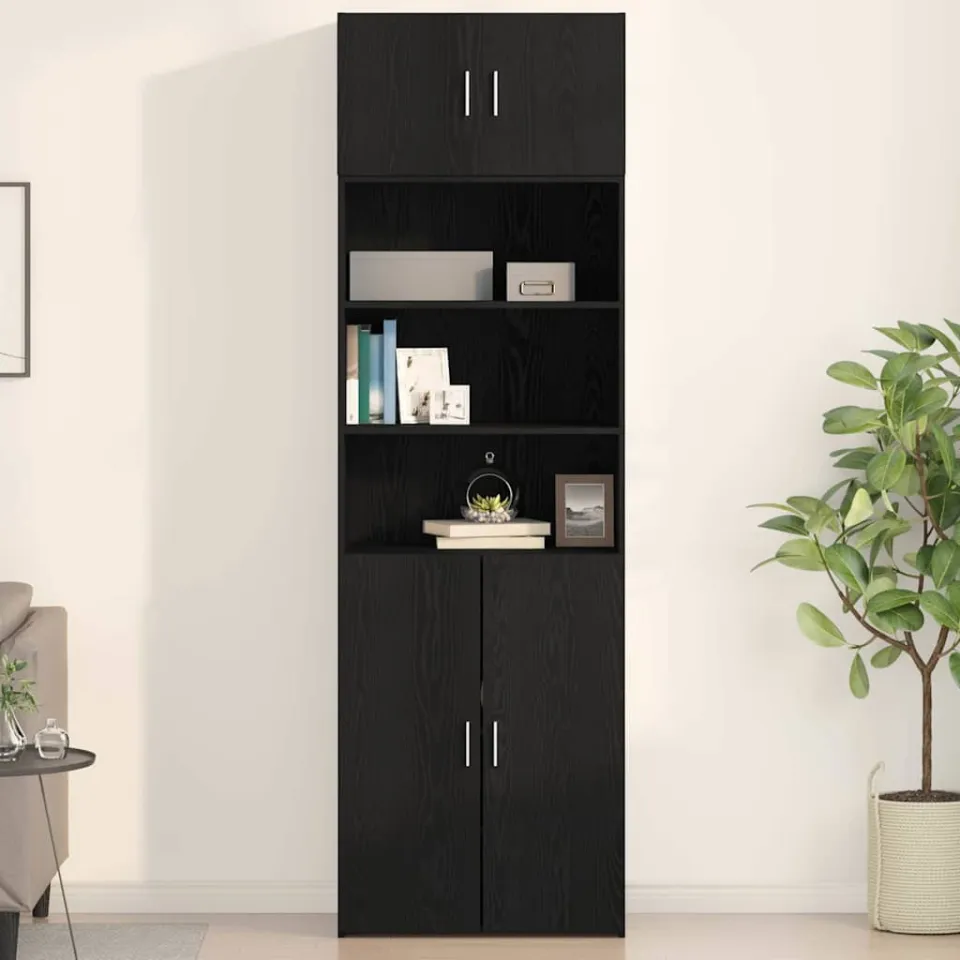 vidaXL Wandkast Zwart eiken 70 x 42.5 x 40 cm Bewerkt hout, foto 4