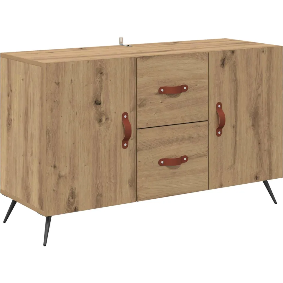 vidaXL Dressoir Artisan Eiken 100 x 36 x 60 cm Bewerkt hout, foto 3