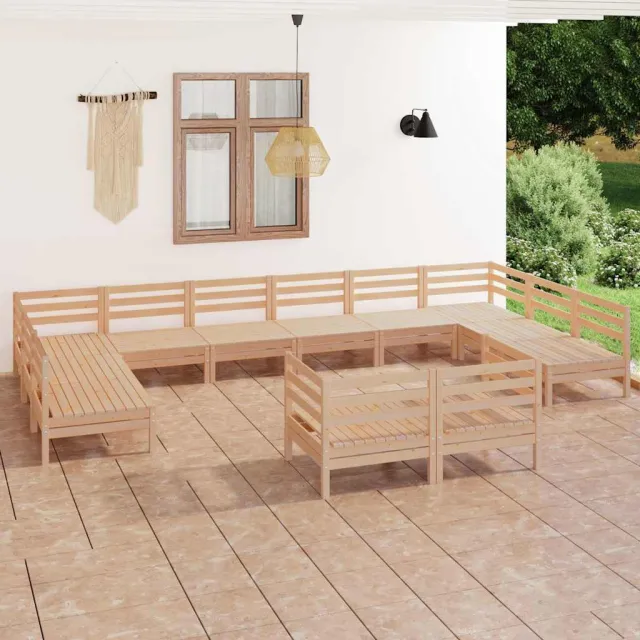 vidaXL 12-delige Loungeset massief grenenhout bruin, foto 2
