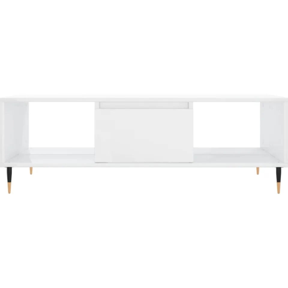 vidaXL Salontafel 104x60x35 cm bewerkt hout hoogglans wit