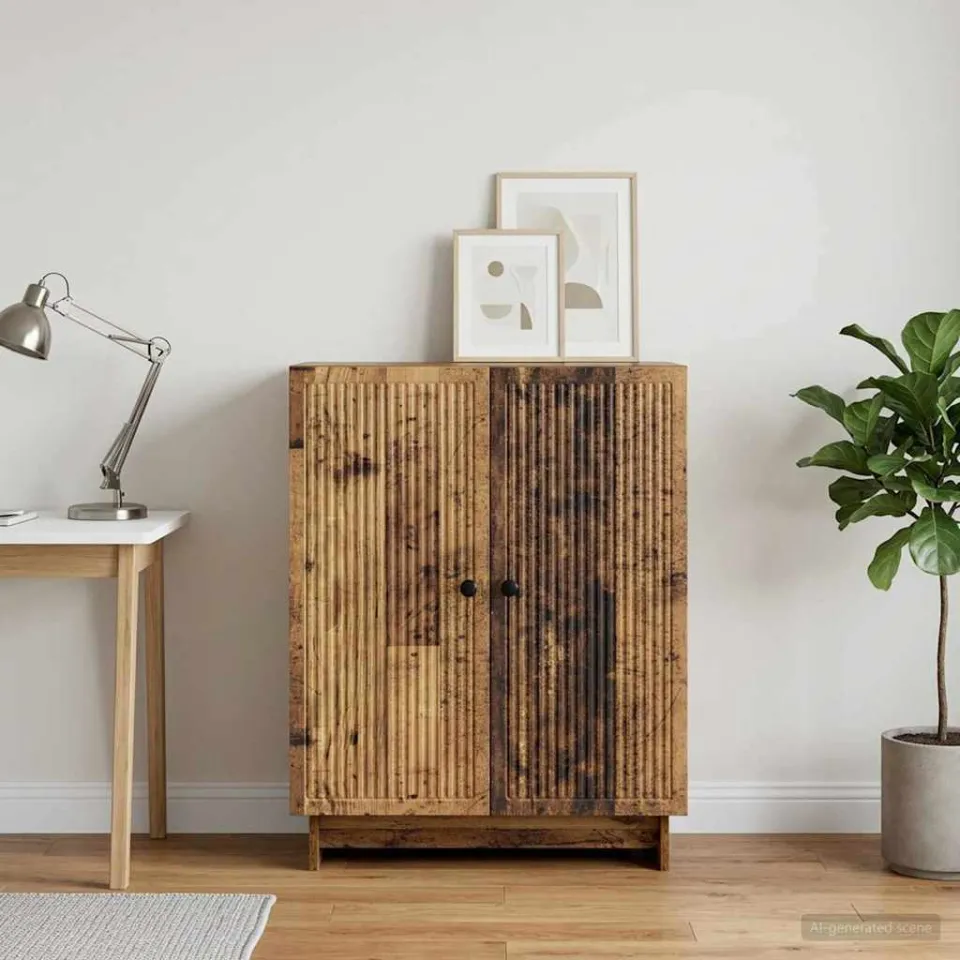 vidaXL Dressoir Oud hout 66 x 34,5 x 90 cm Bewerkt hout bruin, foto 3