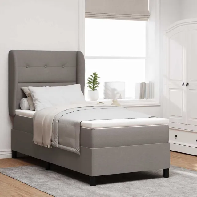 vidaXL Boxspring bed met hoofdeinde Taupe 80 x 200 cm Stof