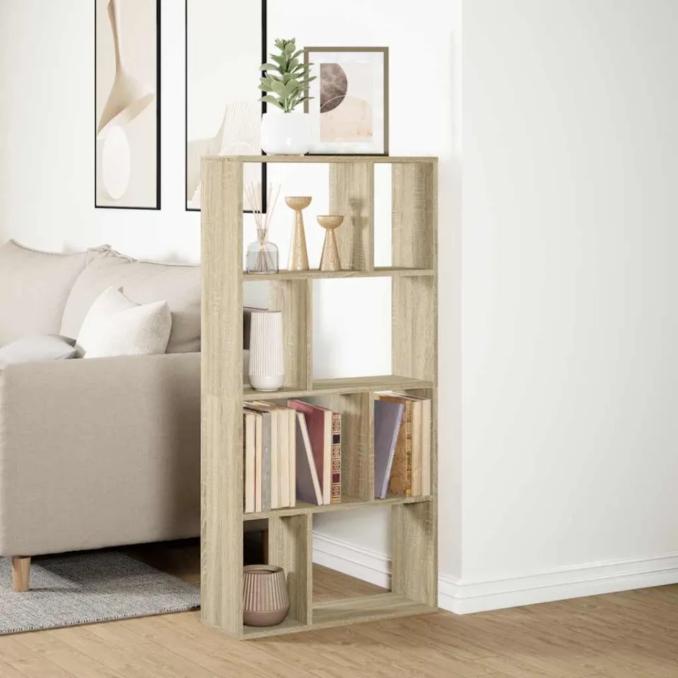 vidaXL Boekenkast 60x20x120,5 cm bewerkt hout sonoma eikenkleurig, foto 4