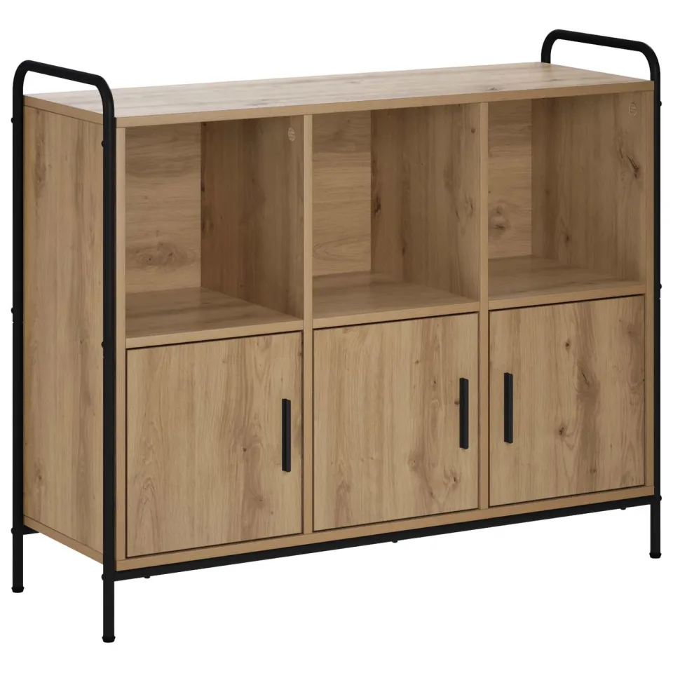 vidaXL Dressoir Artisanaal eiken 97 x 33 x 81 cm Bewerkt hout, foto 3