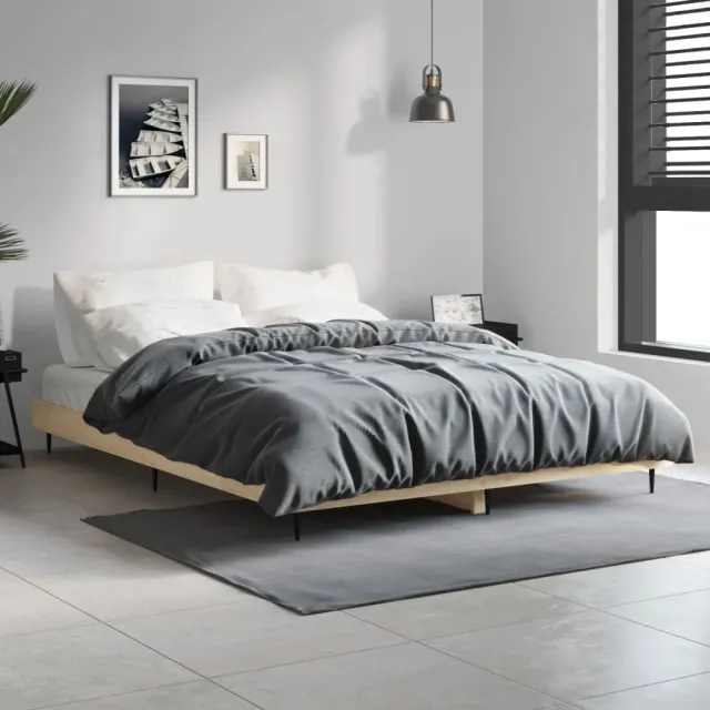 vidaXL Bedframe zonder matras hout sonoma eikenkleurig 140x190 cm Bruin