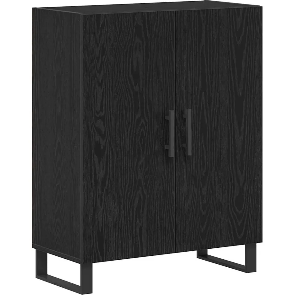 vidaXL Hoge kast 2 st Zwart Eiken 69,5 x 34 x 180 cm, foto 2
