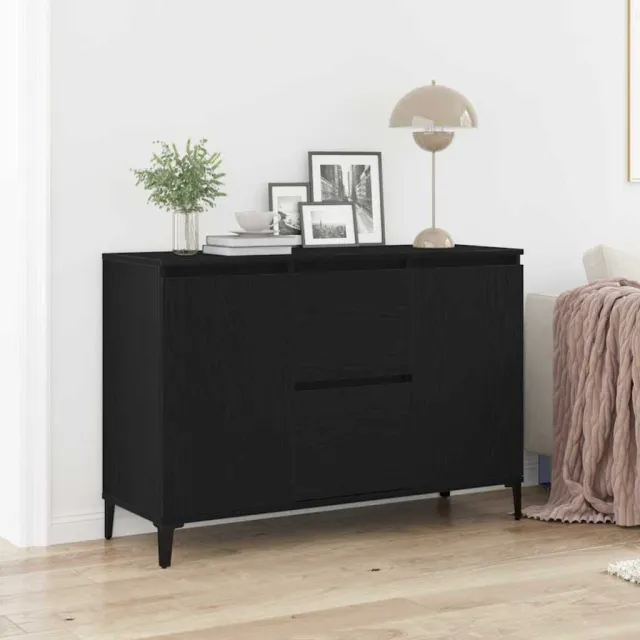 vidaXL Dressoir Zwart Eiken 104 x 35 x 70 cm Bewerkt hout