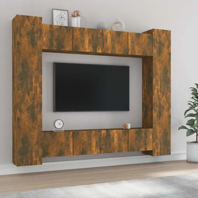 vidaXL 8-delige Tv-meubelset bewerkt hout gerookt eikenkleurig, foto 2