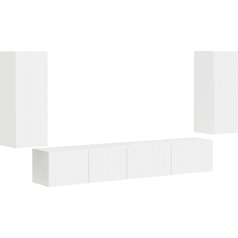 vidaXL Tv-meubelset 4 st Wit Bewerkt hout, foto 3