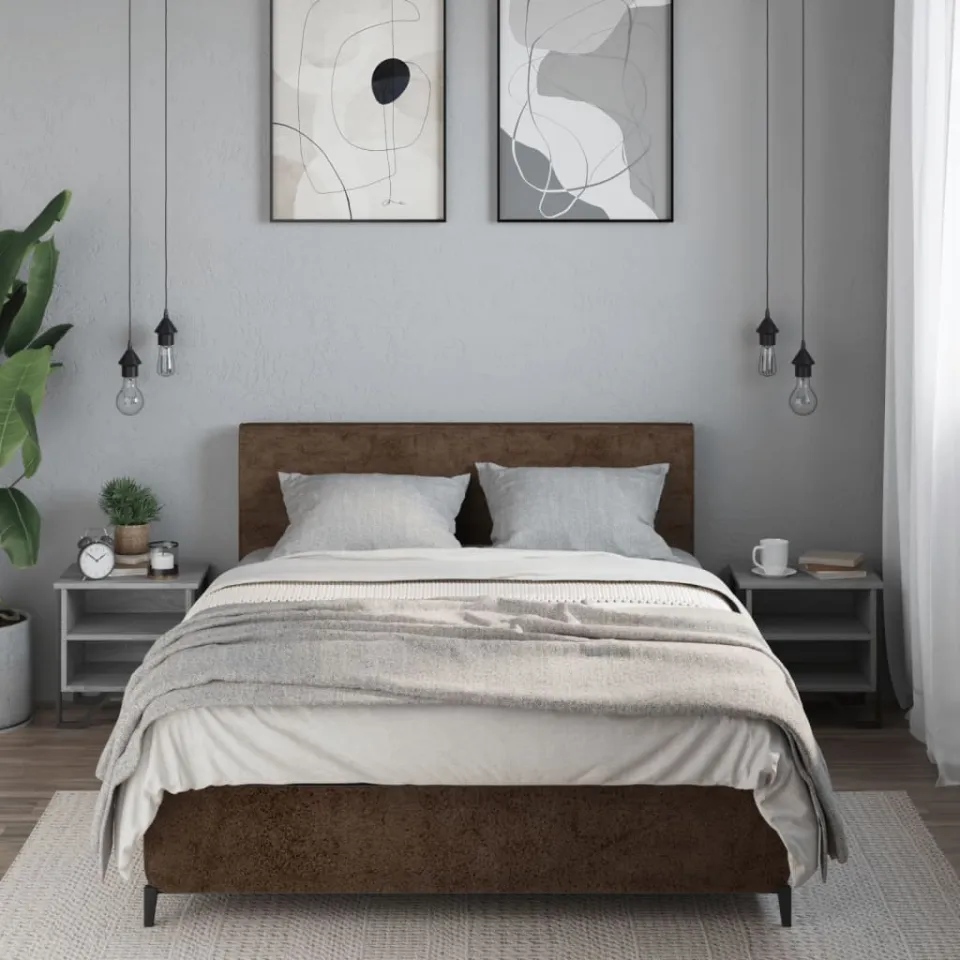 vidaXL Nachtkastjes 2 st 40x30x40 cm bewerkt hout grijs sonoma eiken, foto 3