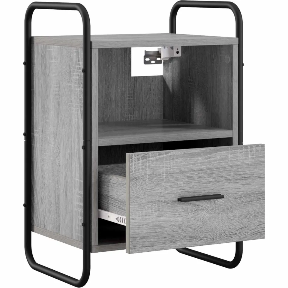 vidaXL Hangend nachtkastje Grijs Sonoma 40 x 30 x 60 cm Bewerkt hout