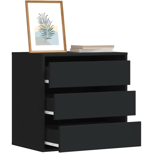 vidaXL Ladekast 60x41x58 cm bewerkt hout zwart