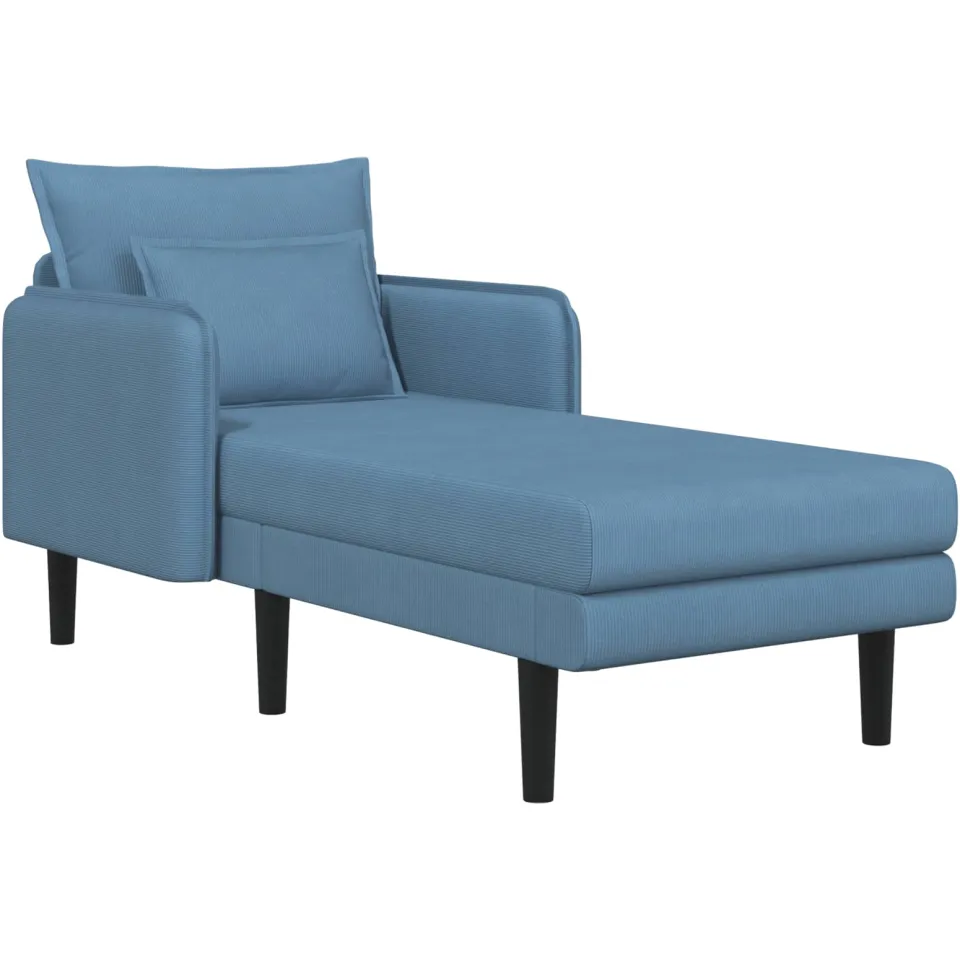 vidaXL Grote chaise longue Blauw Katoenen stof, foto 3