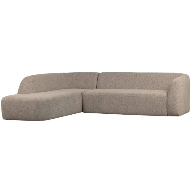 WOOOD Sloping Hoekbank Links - Chenille - Naturel - 77x274x225 natural melange