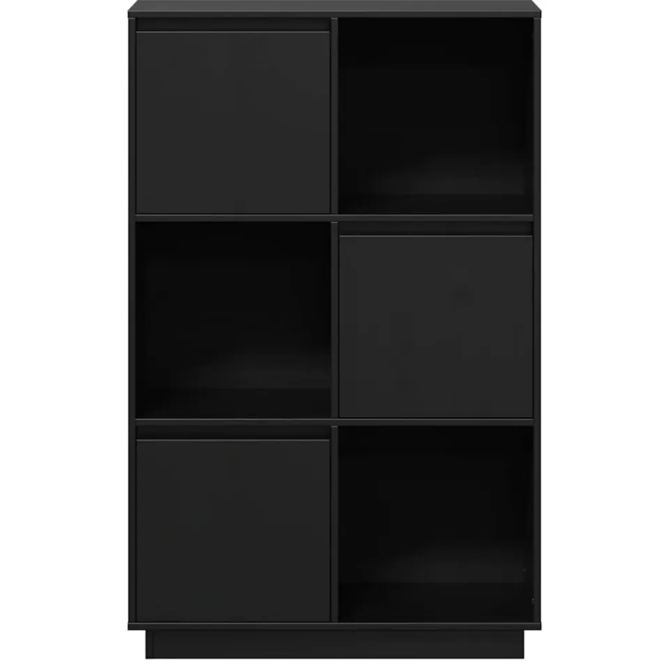 vidaXL Hoge kast 74x35x117 cm massief grenenhout zwart, foto 4