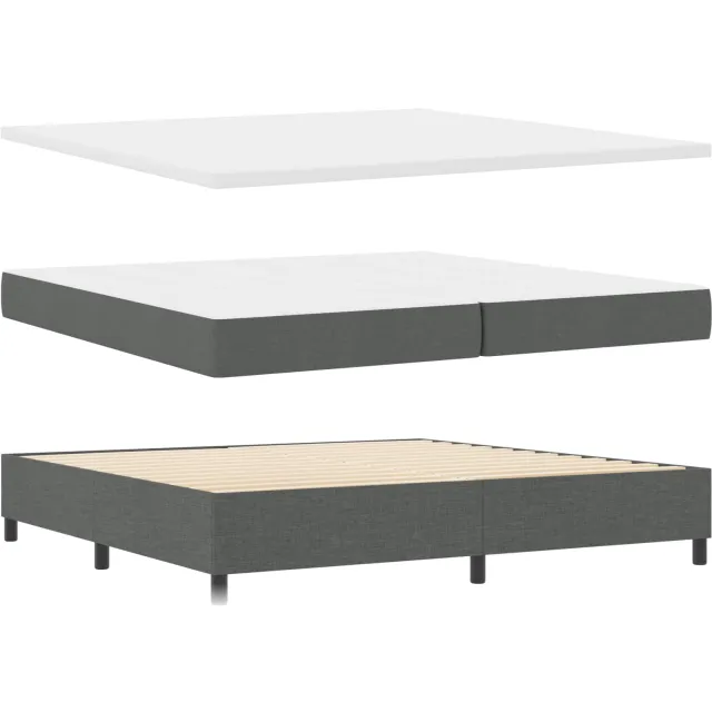 vidaXL Boxspring bed met hoofdeinde Donkergrijs 200 x 200 cm Stof