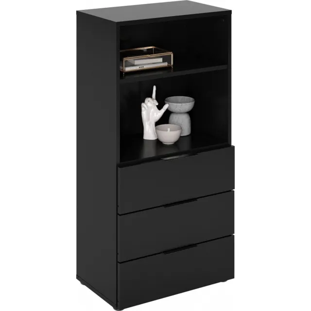 Fd Furniture Ladekast dark 102 cm hoog mat zwart