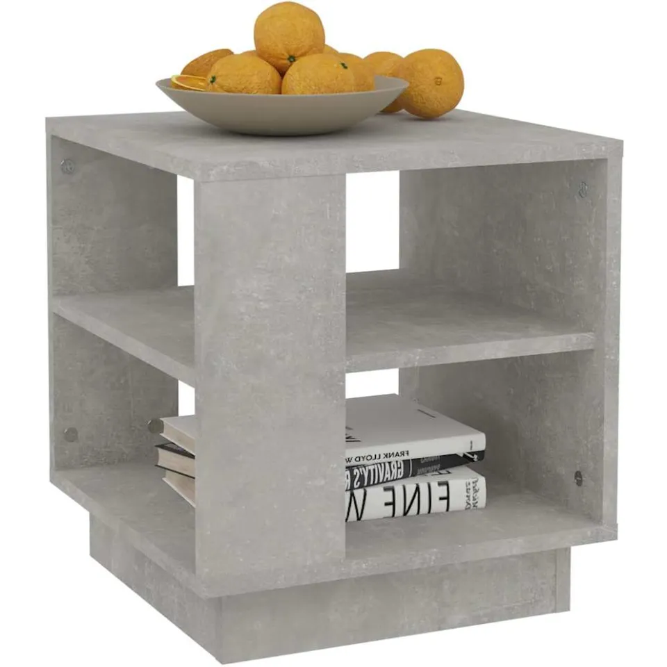 vidaXL Salontafel 40x40x43 cm bewerkt hout betongrijs