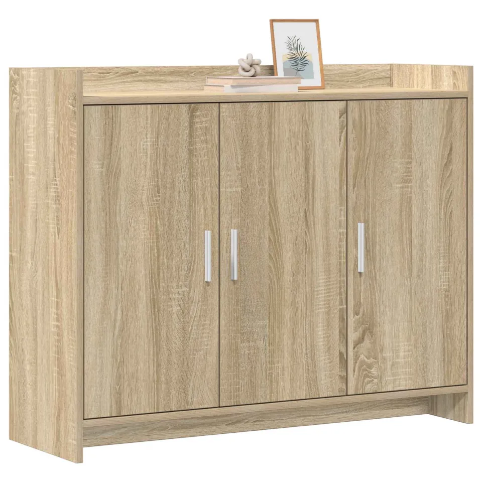 vidaXL Dressoir Sonoma Eiken 98,5 x 33 x 80 cm Bewerkt hout Bruin
