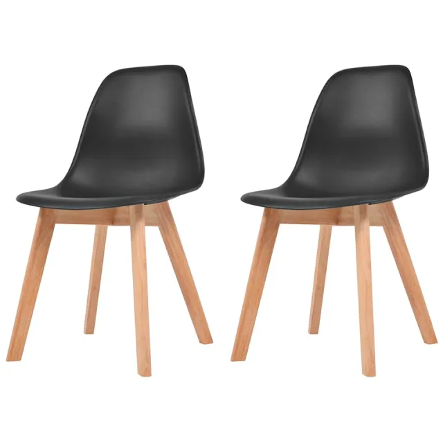 vidaXL Eetkamerstoelen 2 st kunststof zwart