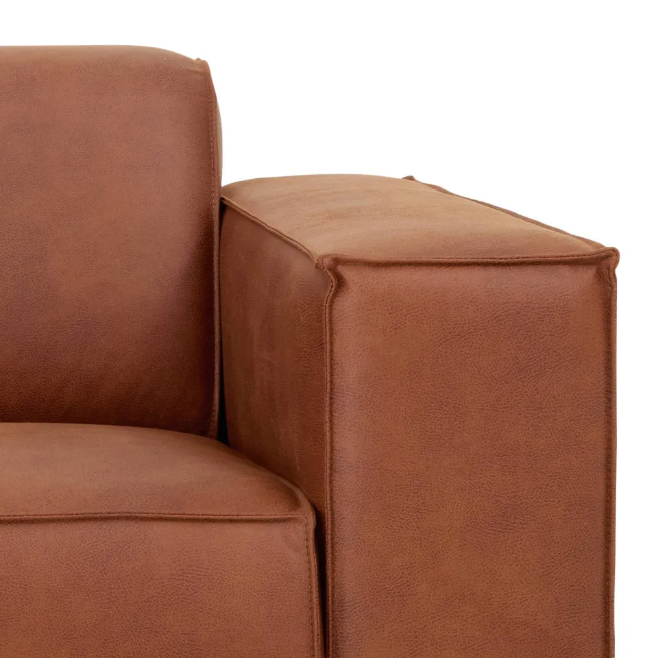 NOUS Living leren hoekbank links Brent - cognac, foto 7
