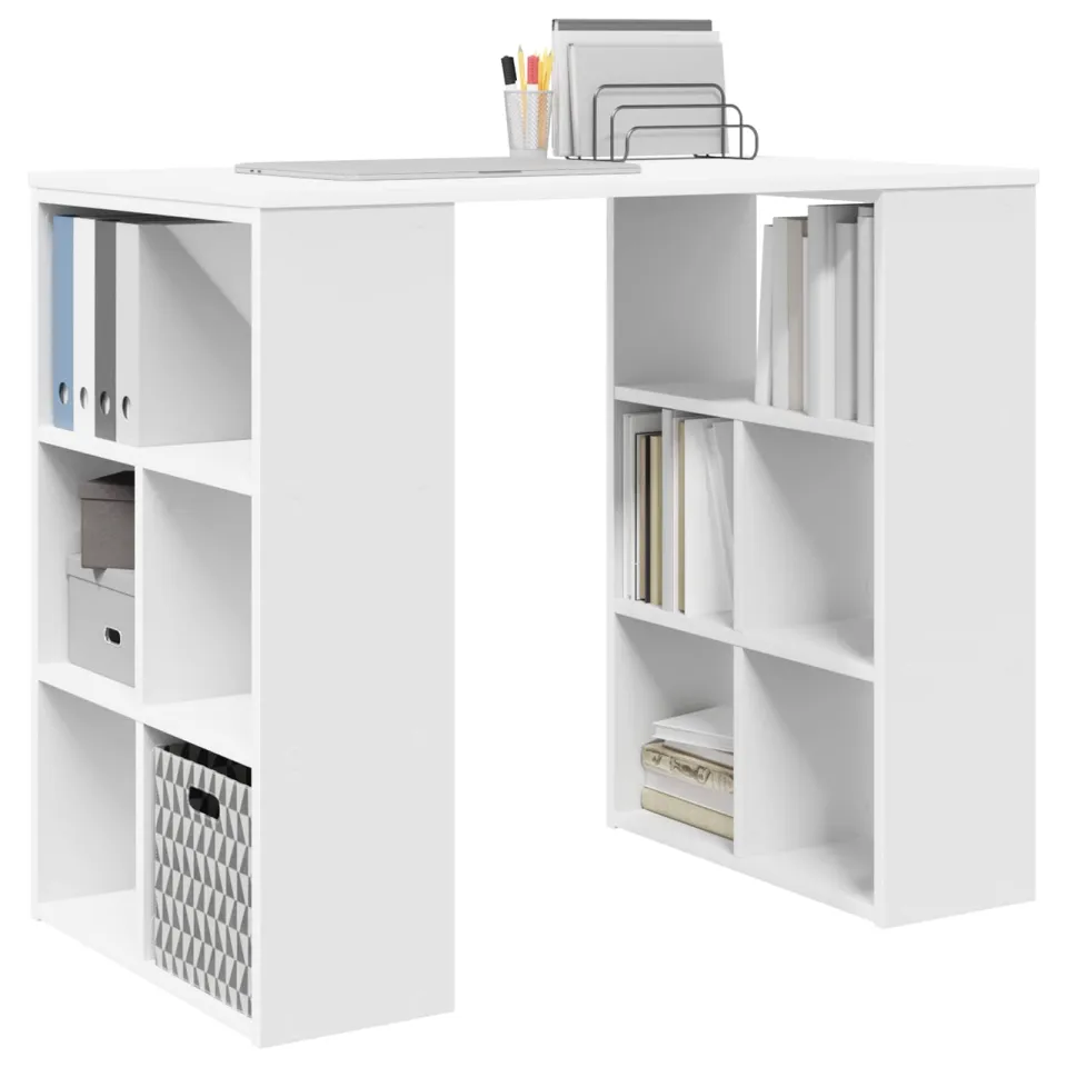 vidaXL Bureau Wit 90 x 50 x 75 cm Bewerkt hout