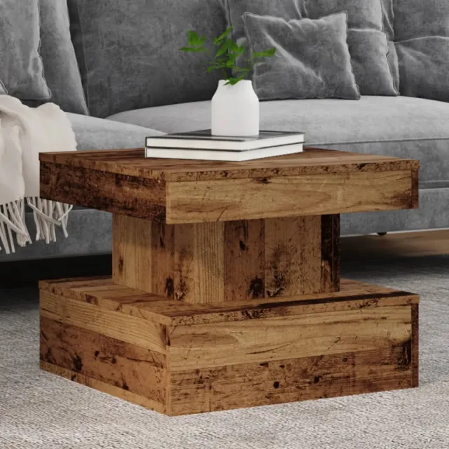 vidaXL Salontafel met LED-verlichting 50x50x40 cm oud houtkleurig Bruin