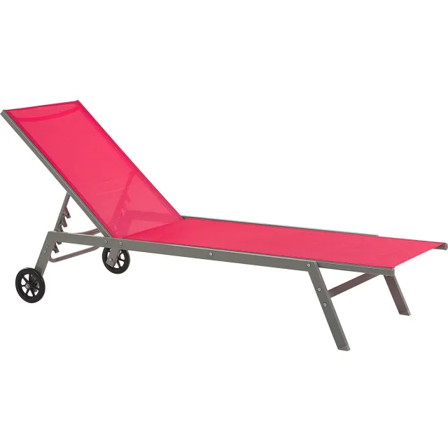 Beliani LEVANZO - Strandstoel - Rood - Staal