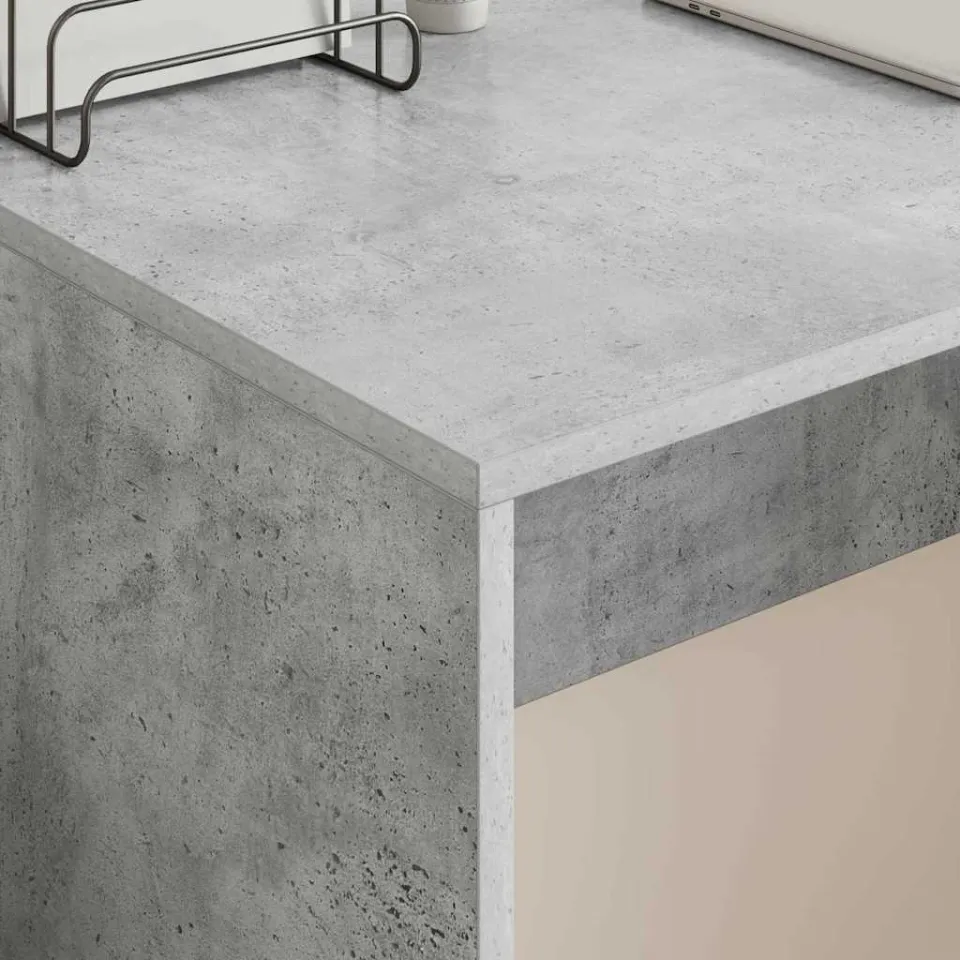 vidaXL Bureau Beton Grijs Bewerkt hout 109 x 50 x 78 cm, foto 4