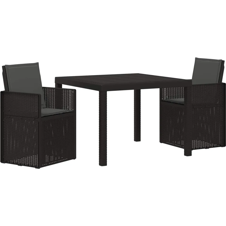 vidaXL Tuin eettafelset 3 st Antracietkleurig PP, foto 3