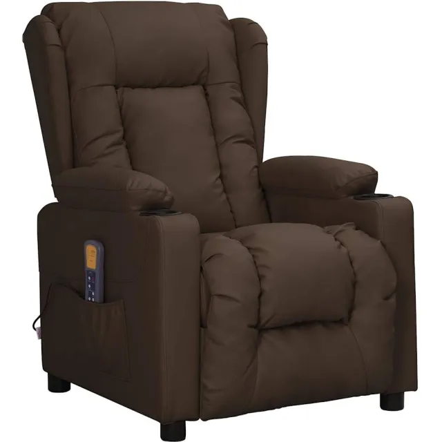 vidaXL Massagestoel kunstleer bruin