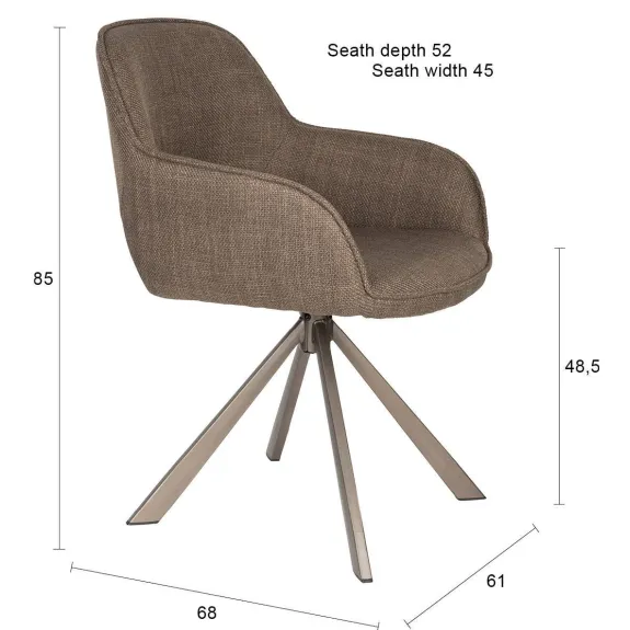 Housecraft Living Toye eetkamerstoel bruin, foto 6
