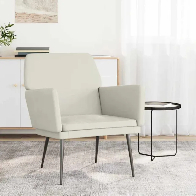 vidaXL Fauteuil 62x79x79 cm fluweel crèmekleurig