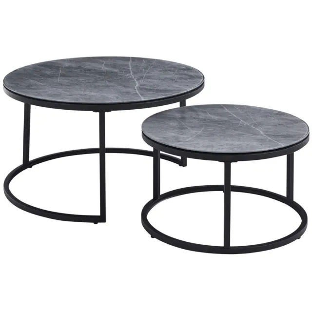 Rousseau Salontafel 'Boston' Decor Glas Steen Grijs