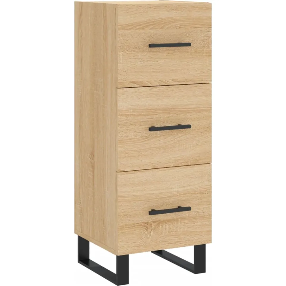 vidaXL Dressoir 34,5x34x90 cm bewerkt hout sonoma eiken, foto 3