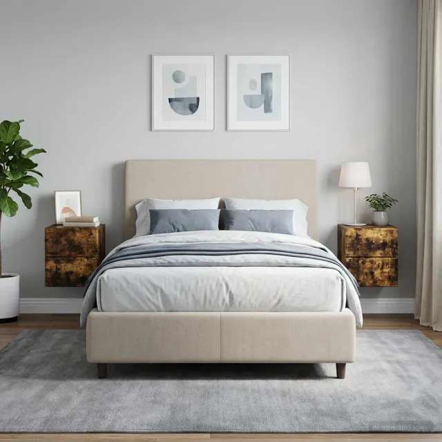 vidaXL Wandbeugel Bedkast 2 st Gerookt eiken 34,5 x 33 x 40 cm Bruin