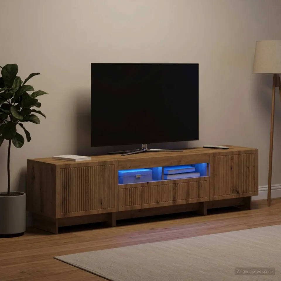 vidaXL 5-delige LED TV-kast Artisanaal eiken Bewerkt hout, foto 3