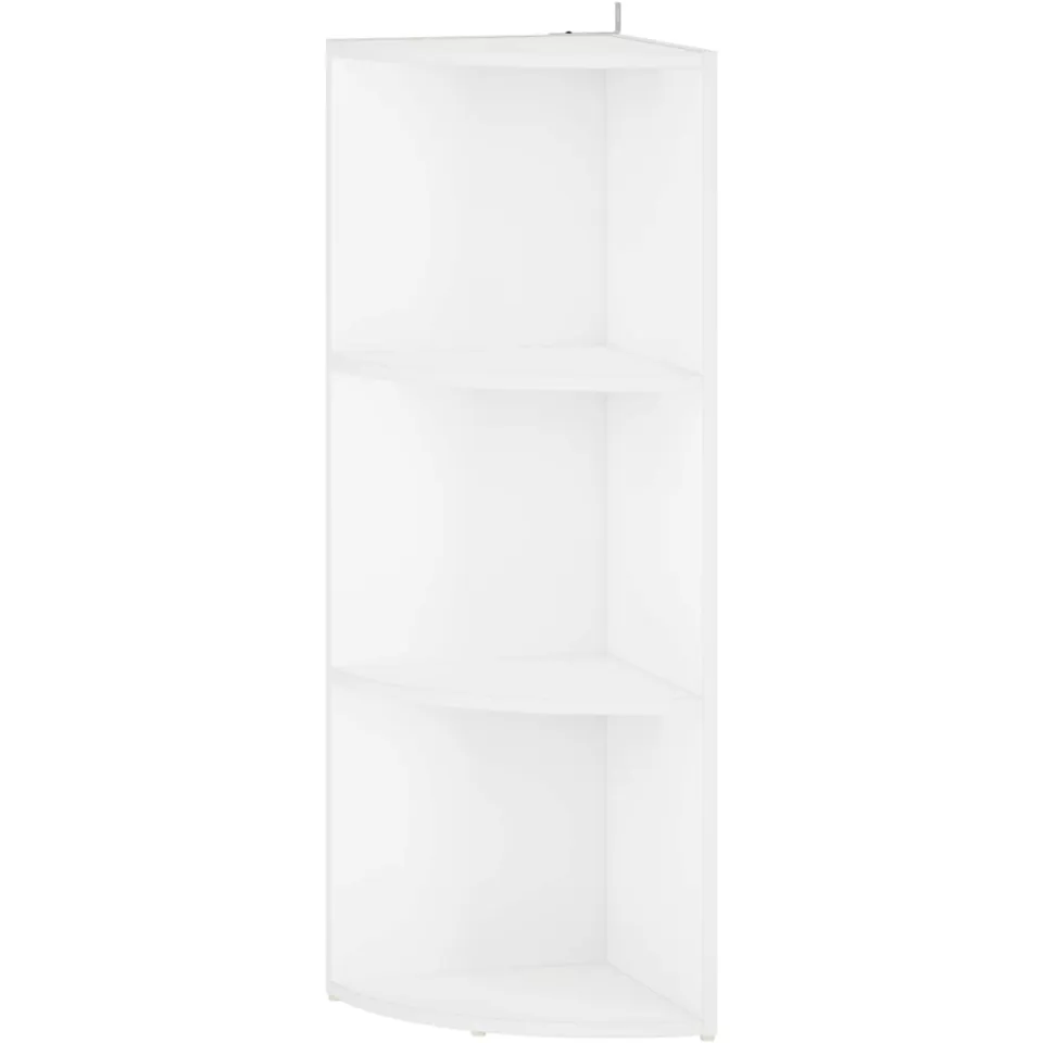 vidaXL Hoekplank 3-laags 41,5 x 41,5 x 107,5 cm Bewerkt hout Wit, foto 3